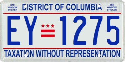 DC license plate EY1275