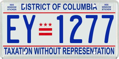 DC license plate EY1277