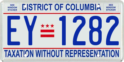 DC license plate EY1282