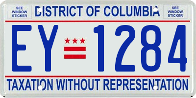 DC license plate EY1284