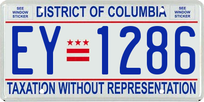 DC license plate EY1286