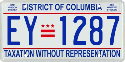 DC license plate EY1287