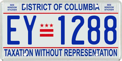 DC license plate EY1288
