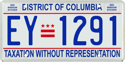 DC license plate EY1291