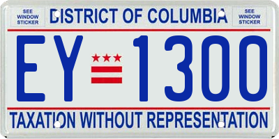 DC license plate EY1300