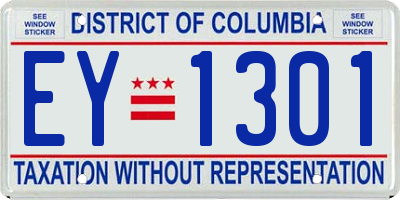 DC license plate EY1301