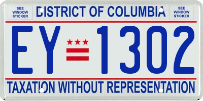 DC license plate EY1302