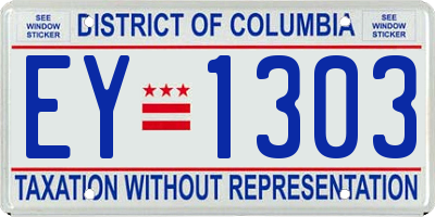 DC license plate EY1303