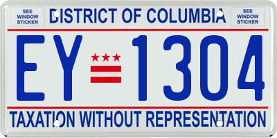 DC license plate EY1304