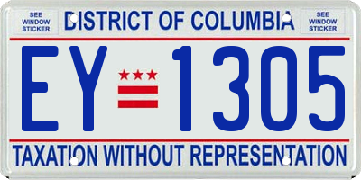 DC license plate EY1305