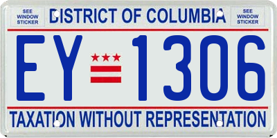 DC license plate EY1306