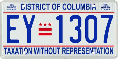 DC license plate EY1307