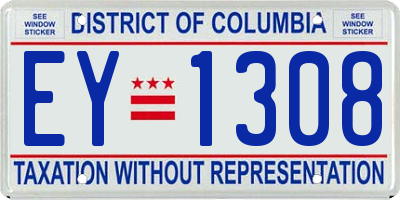 DC license plate EY1308