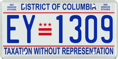 DC license plate EY1309