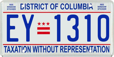 DC license plate EY1310