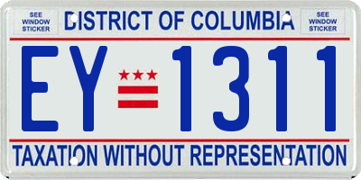 DC license plate EY1311