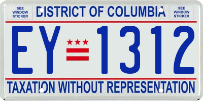 DC license plate EY1312