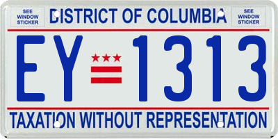 DC license plate EY1313