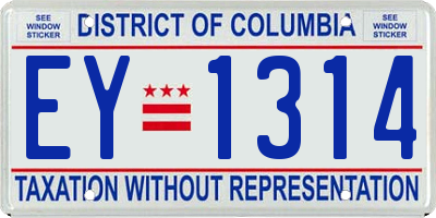 DC license plate EY1314