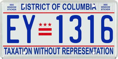 DC license plate EY1316