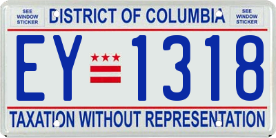 DC license plate EY1318