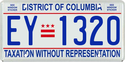 DC license plate EY1320