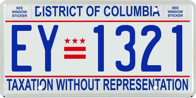 DC license plate EY1321