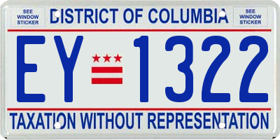 DC license plate EY1322