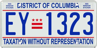 DC license plate EY1323