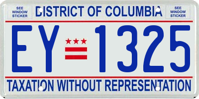 DC license plate EY1325