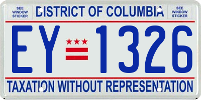 DC license plate EY1326