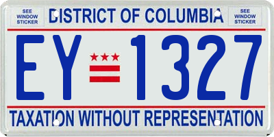 DC license plate EY1327