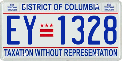 DC license plate EY1328