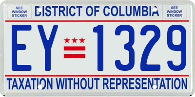 DC license plate EY1329