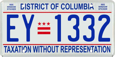 DC license plate EY1332