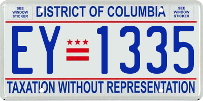 DC license plate EY1335