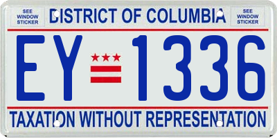 DC license plate EY1336