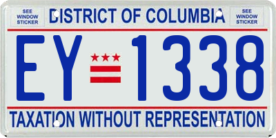 DC license plate EY1338