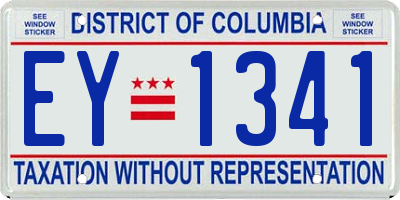 DC license plate EY1341