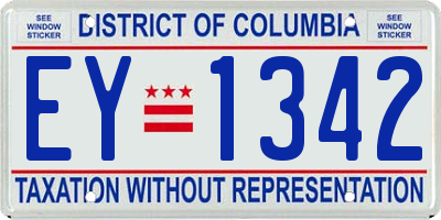 DC license plate EY1342