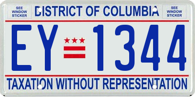 DC license plate EY1344