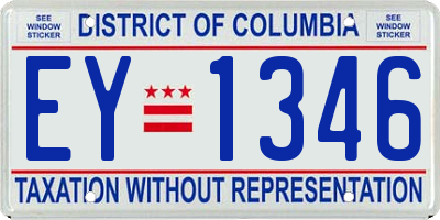 DC license plate EY1346