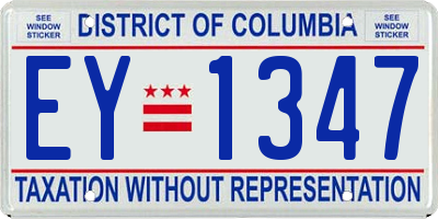 DC license plate EY1347