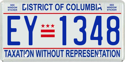 DC license plate EY1348