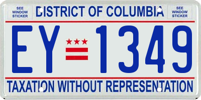 DC license plate EY1349