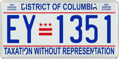 DC license plate EY1351