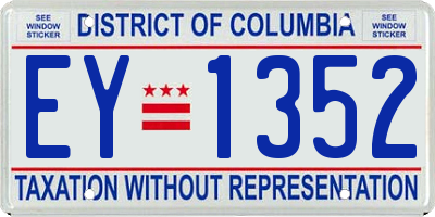 DC license plate EY1352