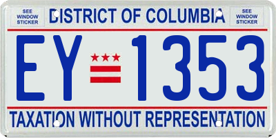 DC license plate EY1353