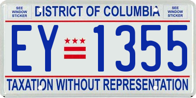 DC license plate EY1355