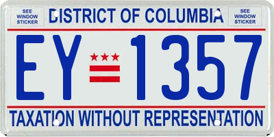 DC license plate EY1357